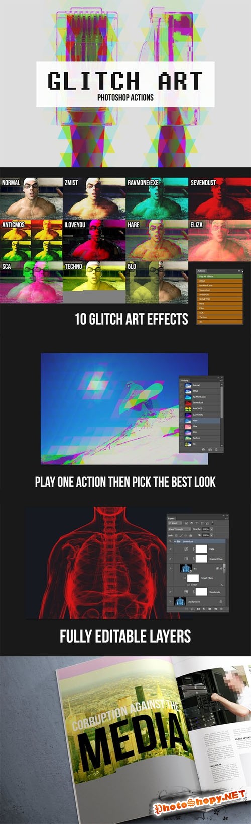 CreativeMarket - 10 Glitch Art Photoshop Actions