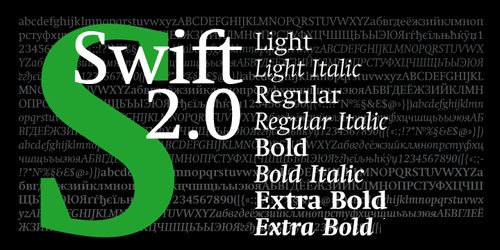 Swift 2.0 Cyrillic Font Family