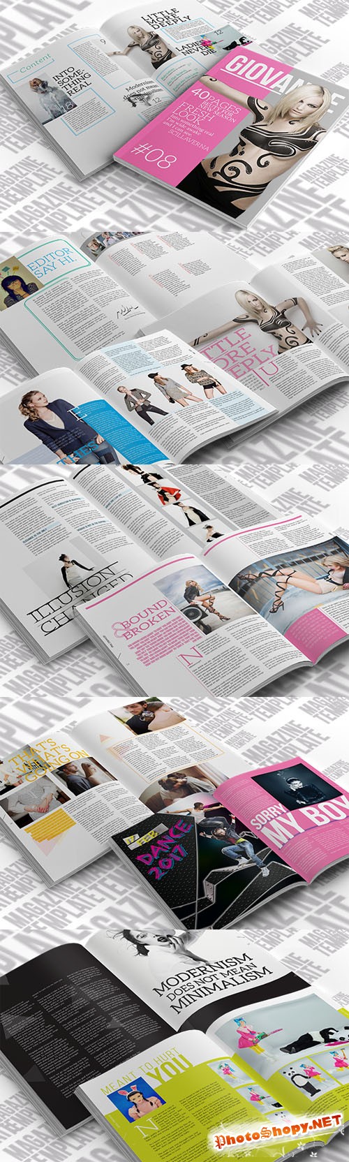 CreativeMarket - InDesign Magazine Template 27876