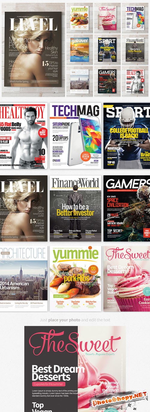 CreativeMarket - Magazine Covers Templates PSD