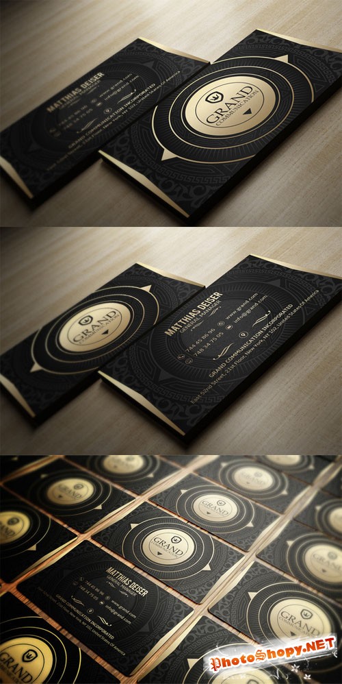 CreativeMarket - Gold And Black Business Card