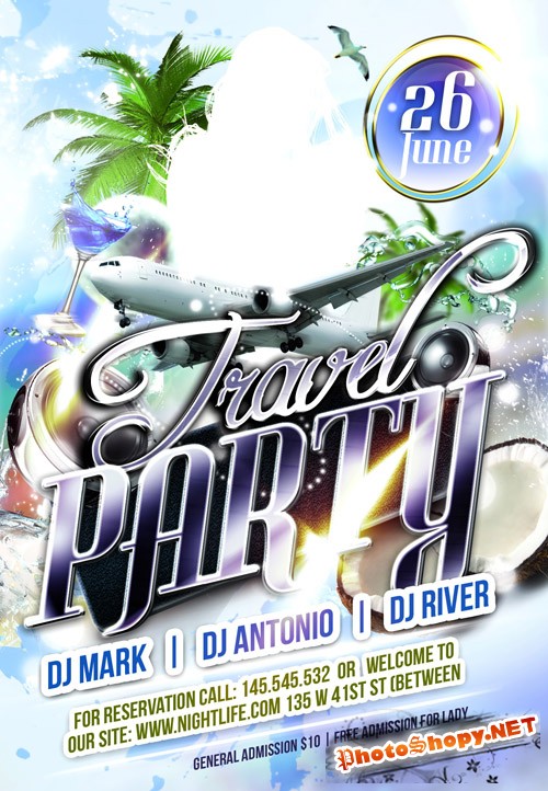 Club Flyer Template - Travel Party
