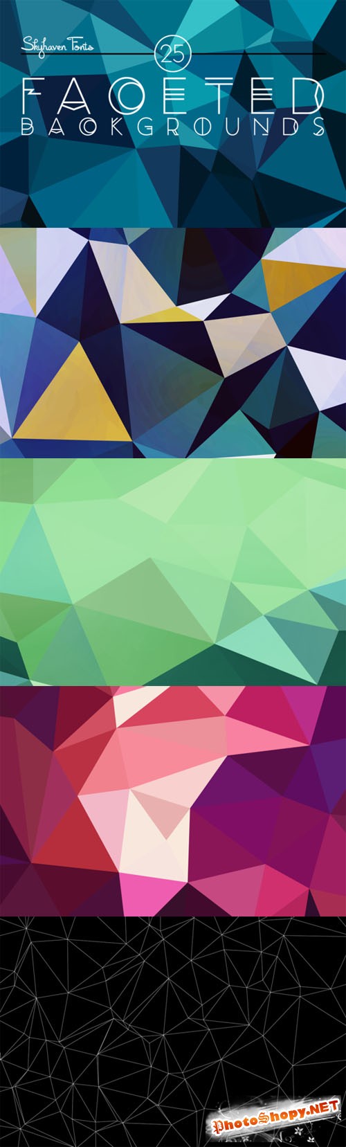 CreativeMarket - 25 Faceted Backgrounds 27307