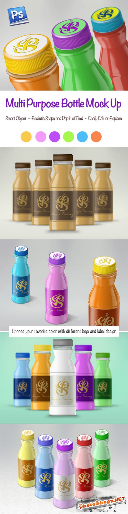 CreativeMarket - Multi-purpose Bottle Mockups