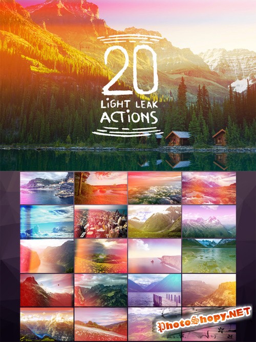 20 Light Leak Actions - CreativeMarket