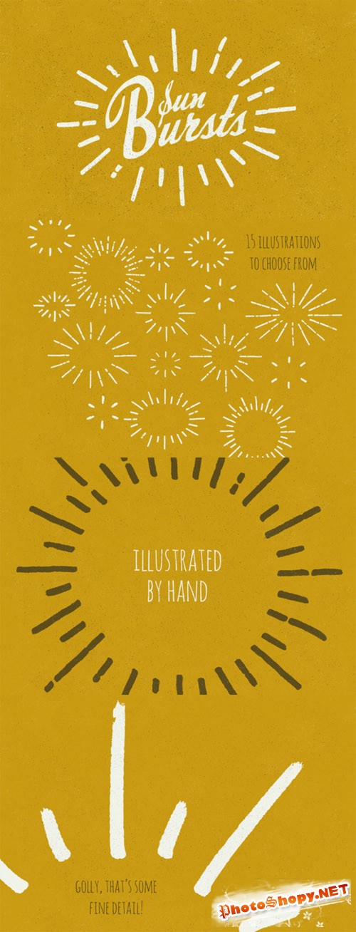 Creativemarket - 15 Sunburst - By Hand 33908