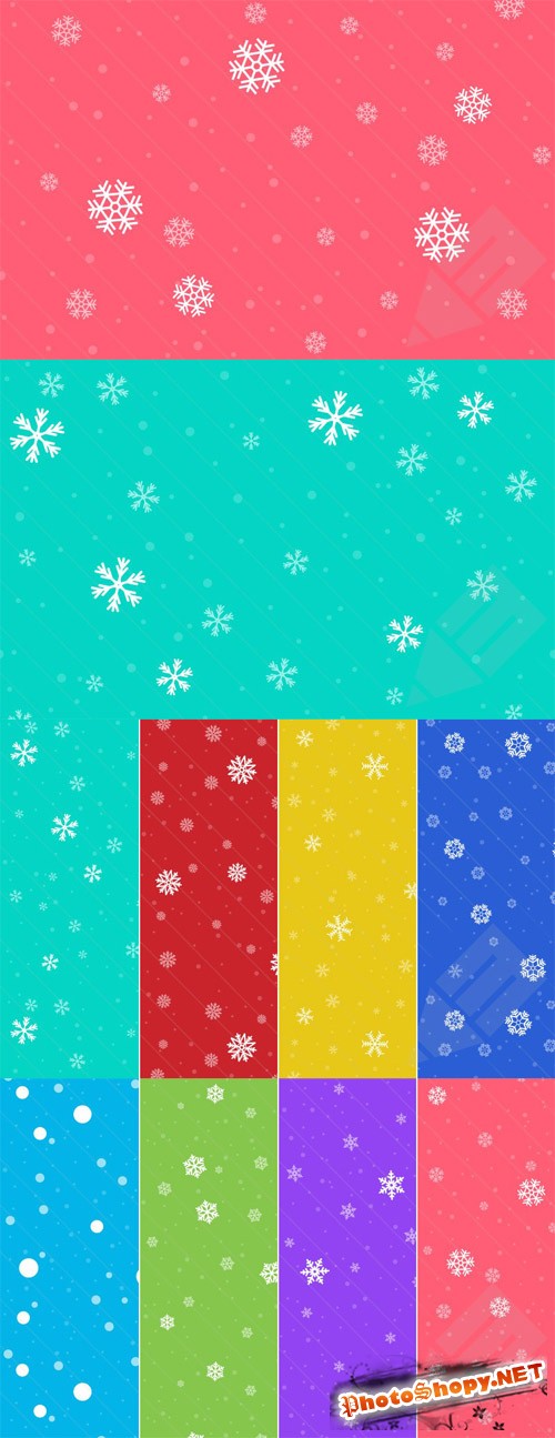 Seamless Snow Backgrounds and Patterns