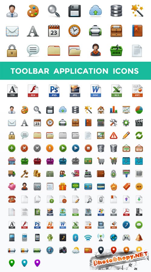 Toolbar Application Icon Set