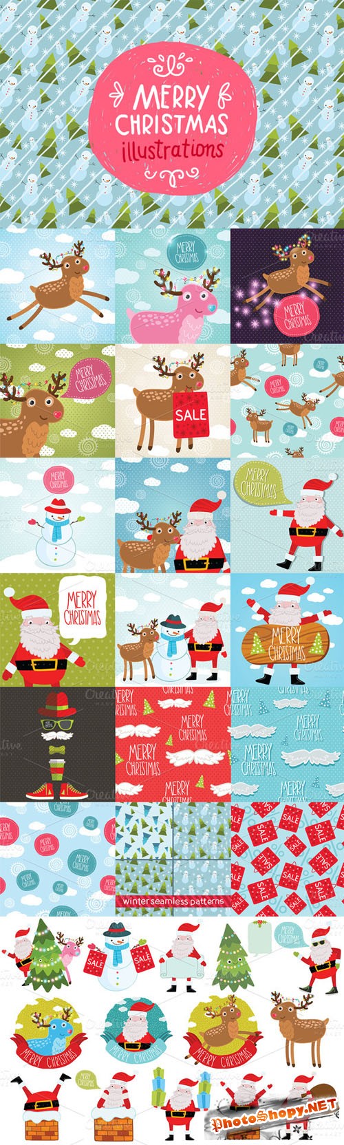 Creativemarket - Merry Christmas illustrations 16863