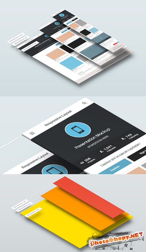 Perspective Responsive Screens PSD Template