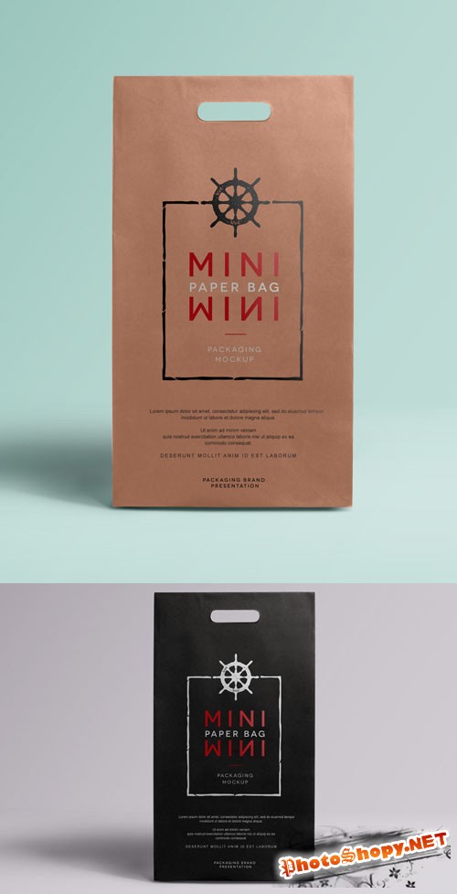 Mini PSD Paper Bag Mockup
