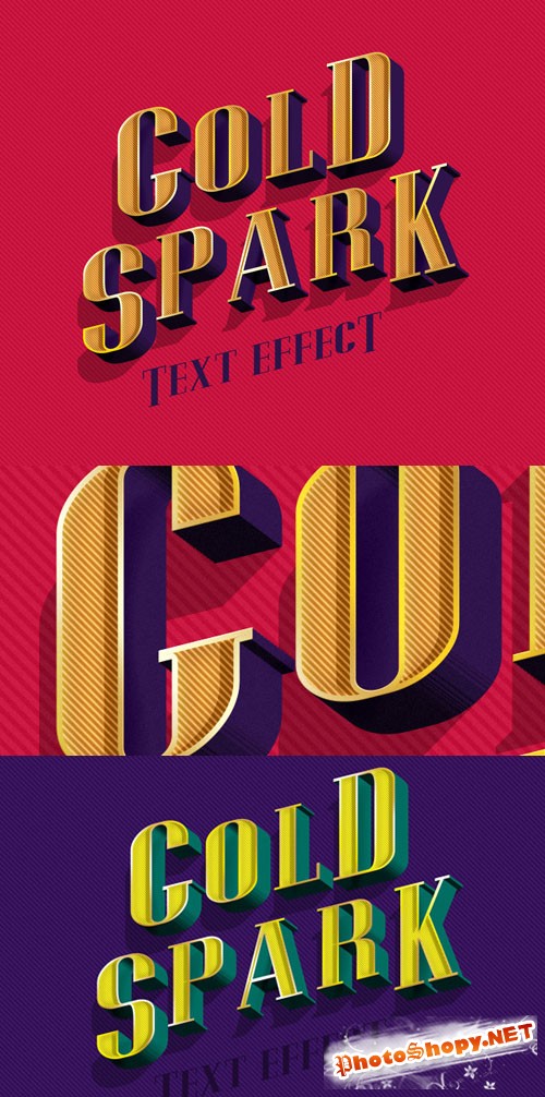 Gold Spark PSD Text Effect