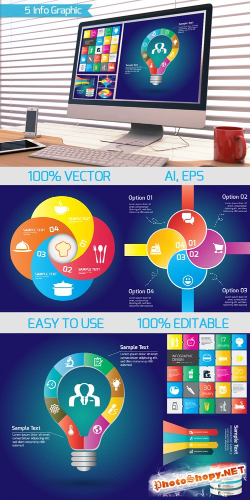 5 Vector Infographics Templates