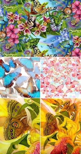 Набор фонов с бабочками