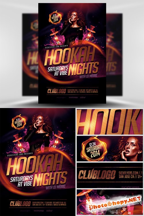Hookah Nights Flyer Template
