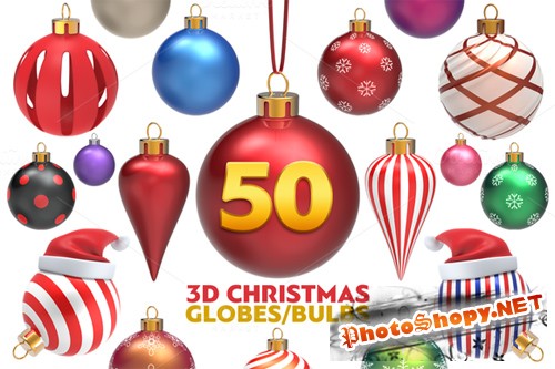 Christmas Globes Pack - 3D PNG