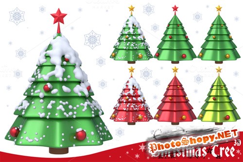 PNG Set - Christmas Tree 3D Set 1