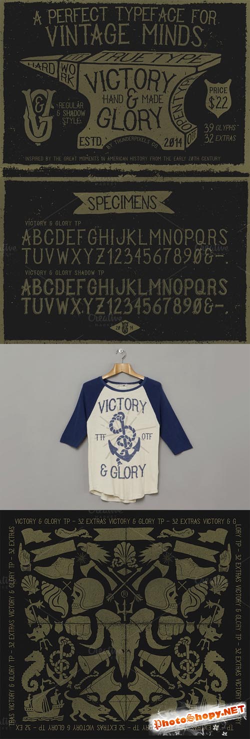 Victory and Glory TP Font plus Extras