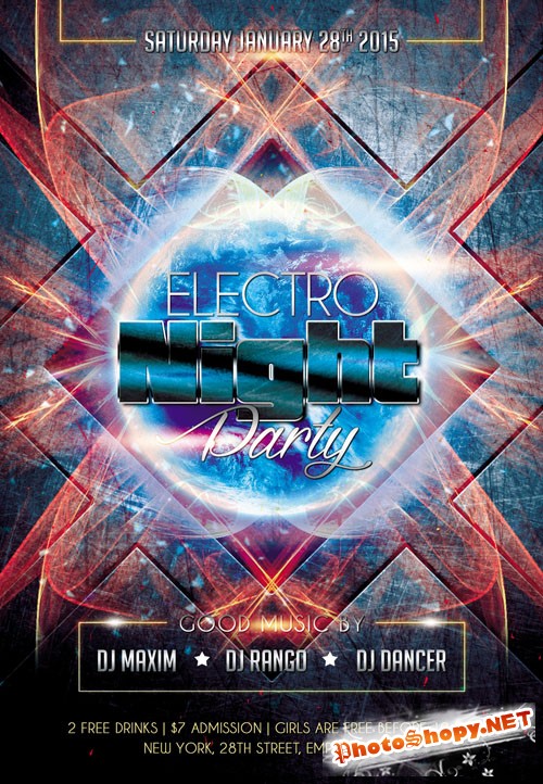 Flyer Template - Electro Night Party Club