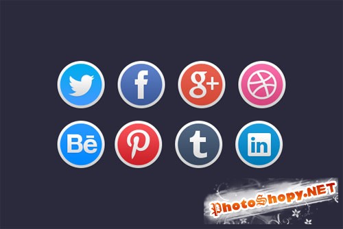 Stylish Social Media Icons - Creativemarket 87688