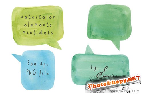 Watercolour Speech Bubbles - Creativemarket 59696