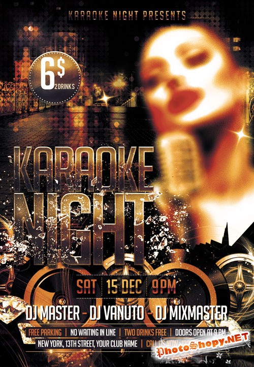 Flyer PSD Template - Karaoke Night