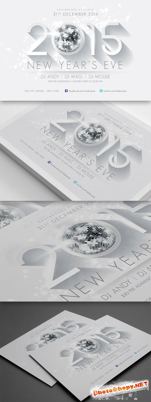 2015 New Years Flyer Template - Creativemarket 15337