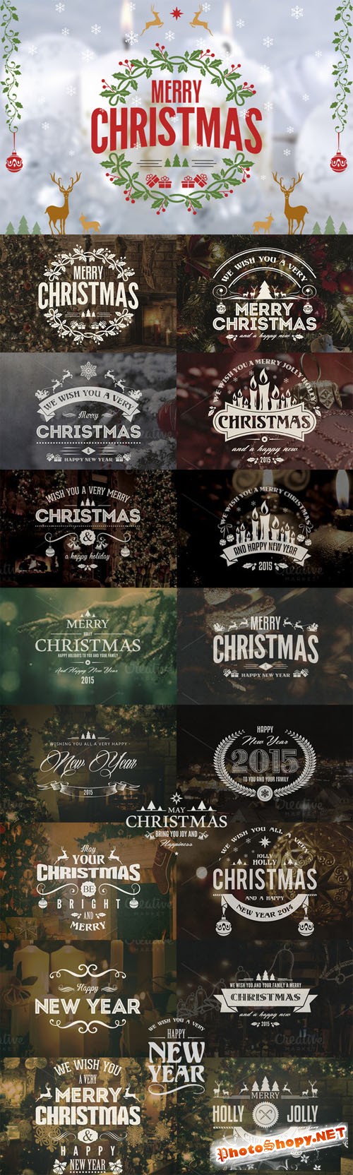 Christmas / New Year Badges & Labels - Creativemarket 103859