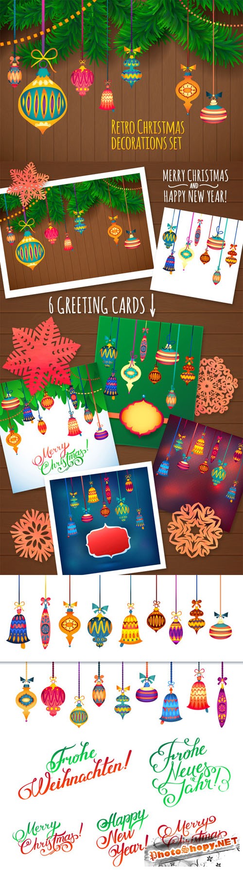 Merry Christmas Cards - Creativemarket 132482