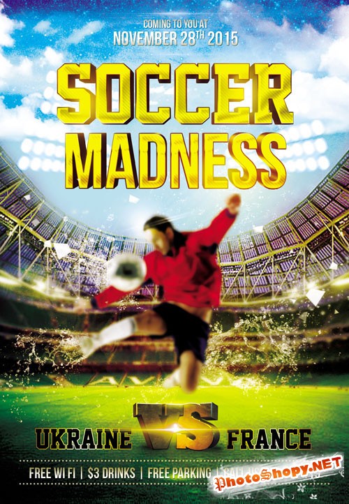 Flyer PSD Template - Soccer Madness