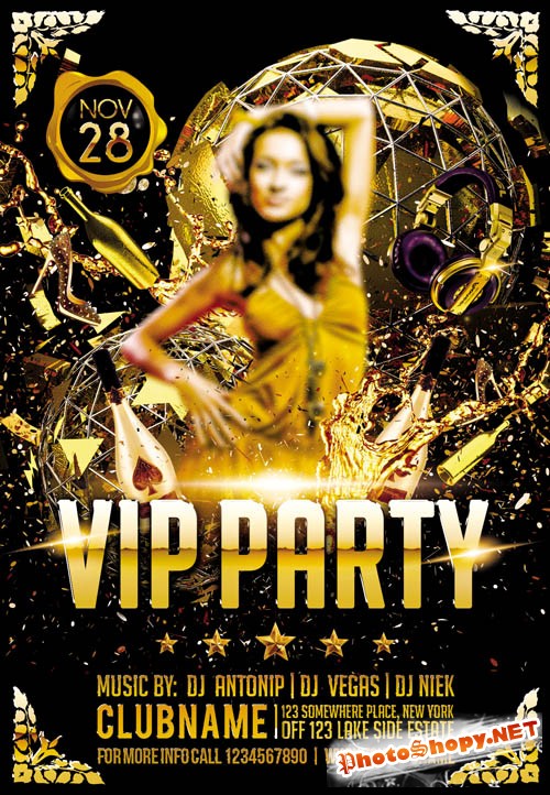 Club Flyer PSD Template - VIP Party