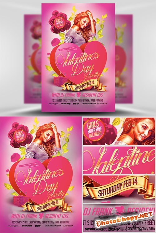 Pink VDAY Flyer Template