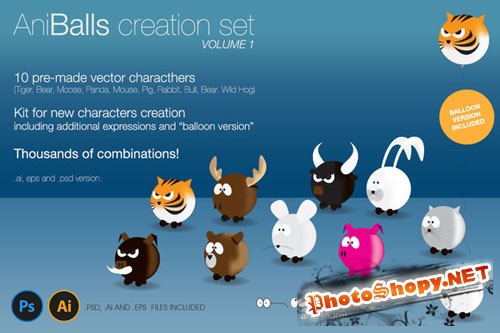 AniBalls, Character Creation Set - Creativemarket 133132