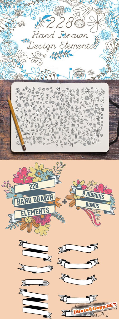 Vector Hand Drawn Elements Vol.1 - CM 128772