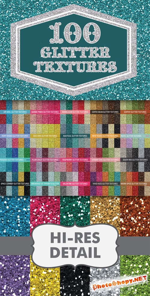 100 Hi Res Glitter Textures Bundle - CM 81623