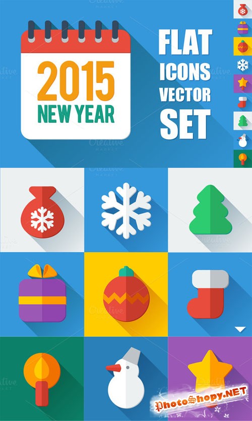 Flat icons New Year set - CM 126086