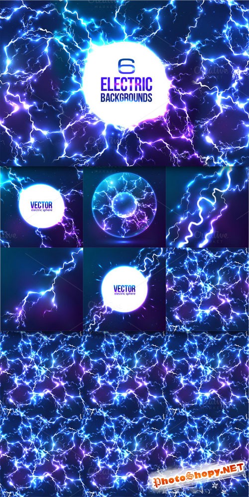 6 lightnings backgrounds (eps+jpg) - CM 106907