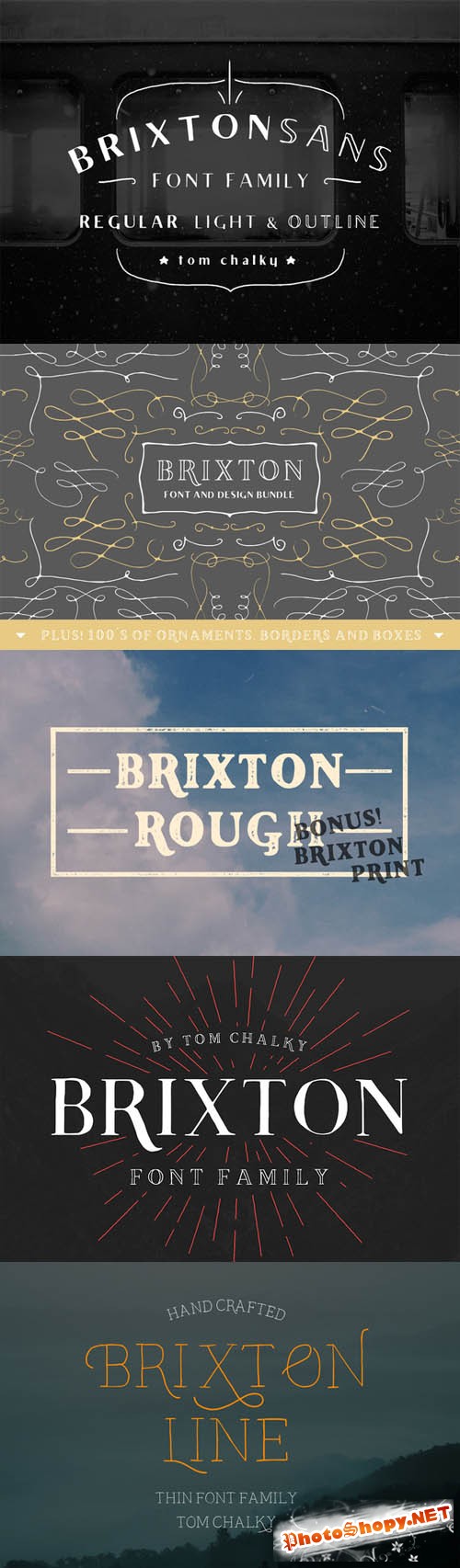 Brixton Font Bundle plus 100s of Extras