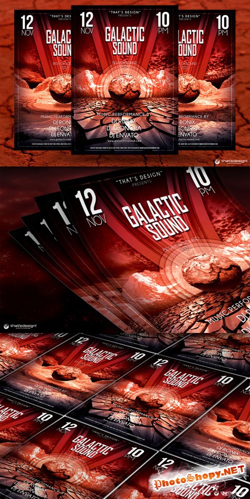 Galactic Sound Flyer Template V3 - Creativemarket 89907