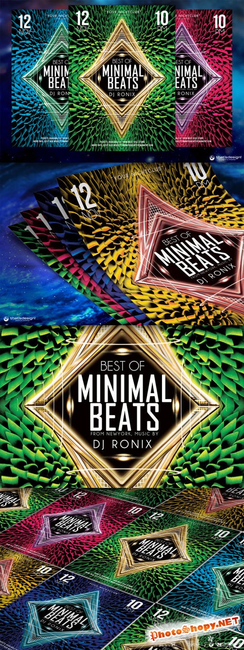 Minimal Beats Flyer Template - Creativemarket 89839