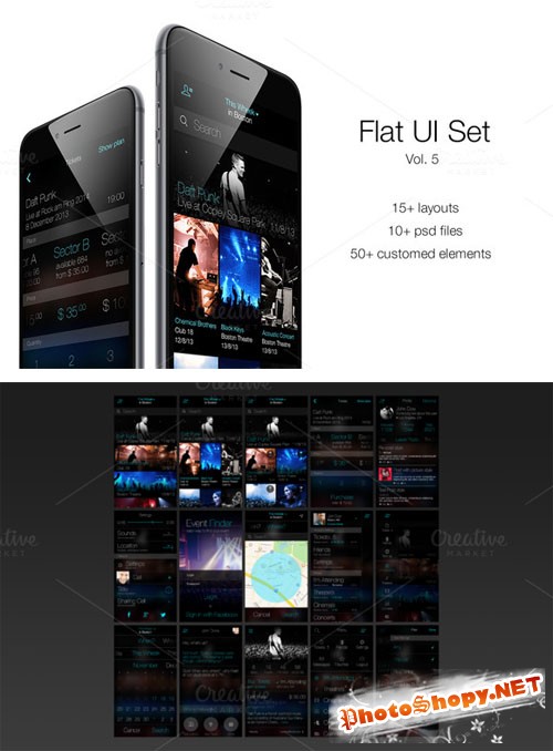 iOS Flat UI Set Vol. 5 - CM 87590