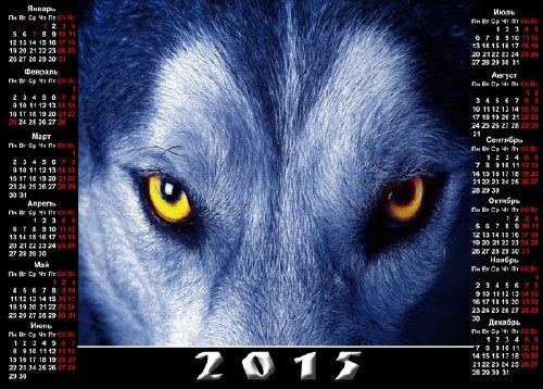Календарь 2015 - Глаза волка