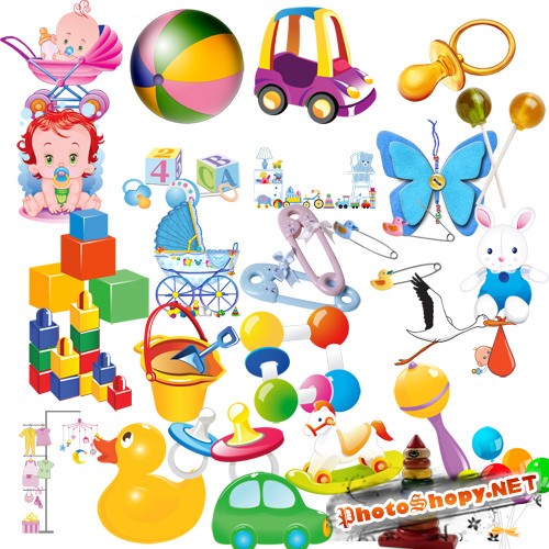 Клипарт - Детские предметы и игрушки