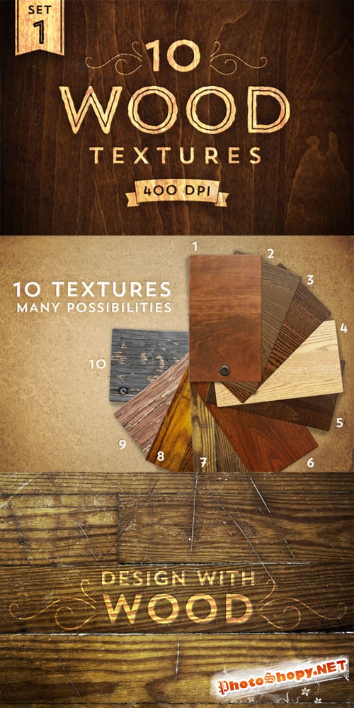 10 Wood Textures - Set 1 - CM 13639