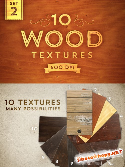 10 Wood Textures - Set 2 - CM 14246