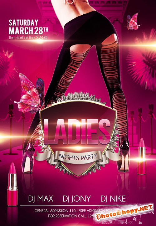 Flyer PSD Template - Ladies Nights Party