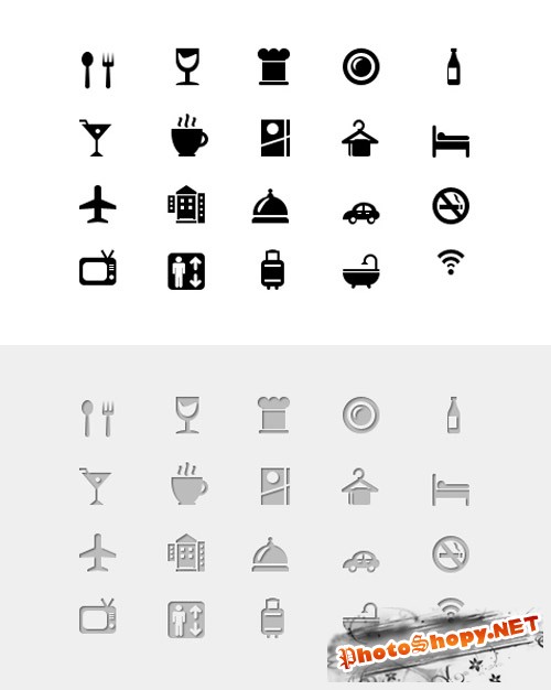 20 Hotel And Restaurant Glyph Icons (Vector PSD) - GraphicsFuel