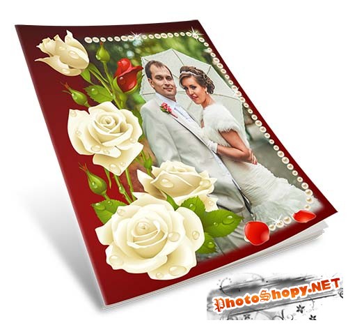 Фотоальбом - гламурные сердца из цветов жених и невеста (альбом)