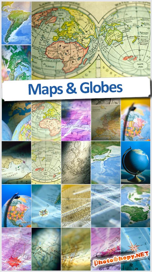 Набор растровых изображений - Maps & Globes