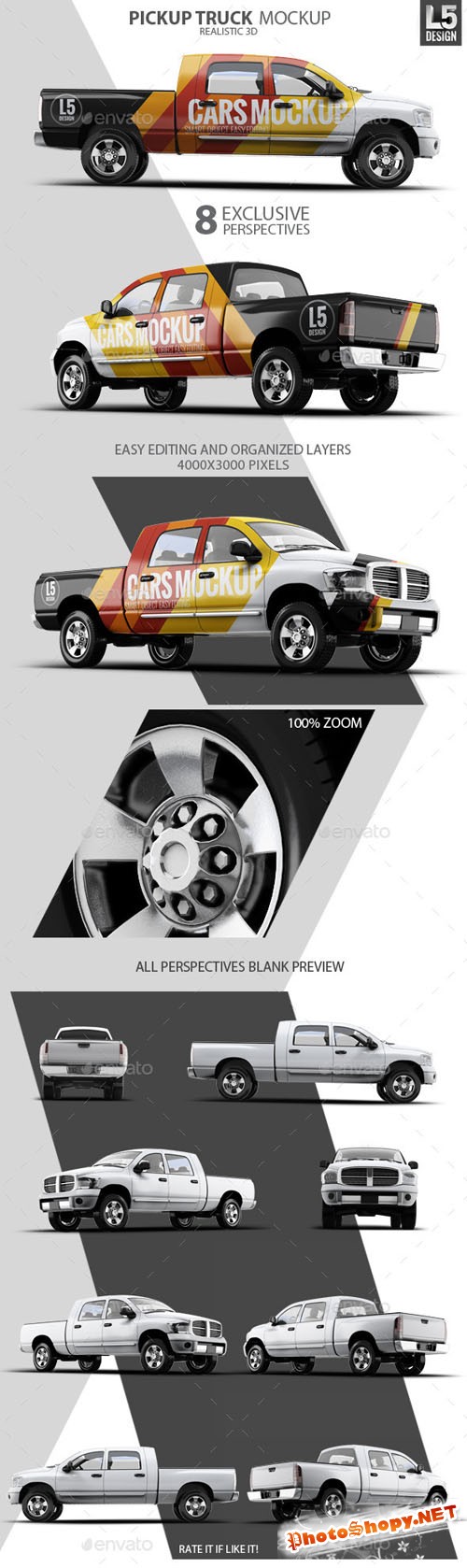 Pickup Truck Mock-Up - Graphicriver 10270078